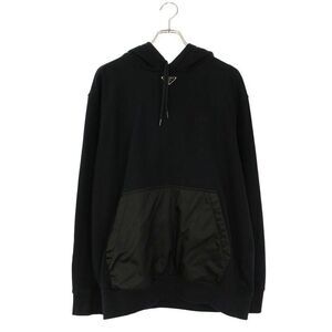 Prada Ujl45b Re-nylon Switched Logo Plate Pullover Hoodie Men's S